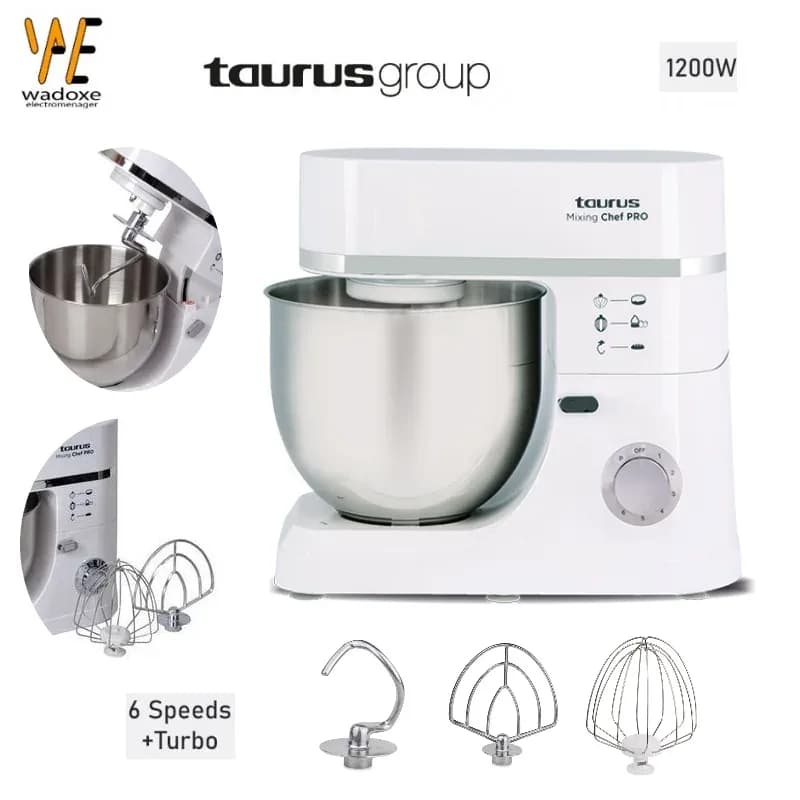 Pétrin 7 L, 6 vitesses, 1200 W MIXING CHEF PRO - TAURUS