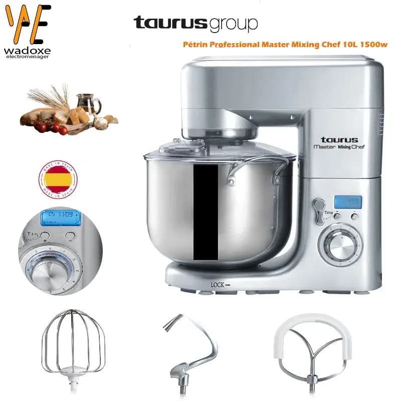 Pétrin électrique grand format Master Mixing Chef 10 L XXL