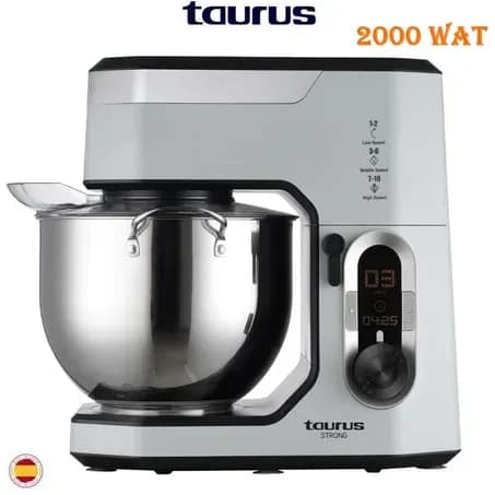 Pétrin élégant et raffiné de 10 litres avec une puissance réelle de 2000 W - TAURUS