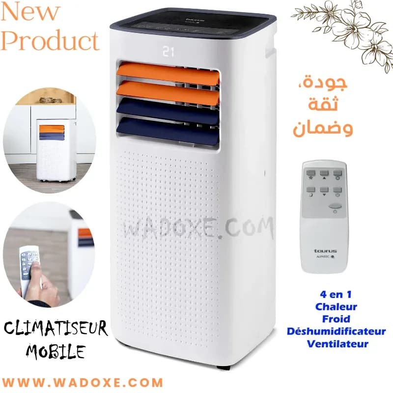 Climatiseur mobile 4 en 1 : chaud, froid, déshumidificateur et ventilateur - TAURUS