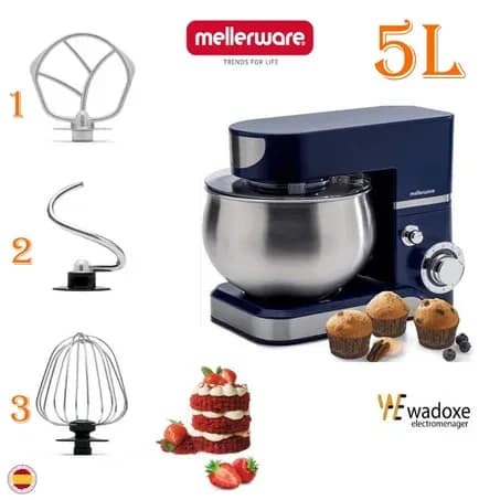 Pétrin 1000 W avec bol de 5 L - MELLERWARE