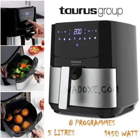 Friteuse à air XXL sans huile 5 L, 8 programmes - garantie 2 ans - TAURUS