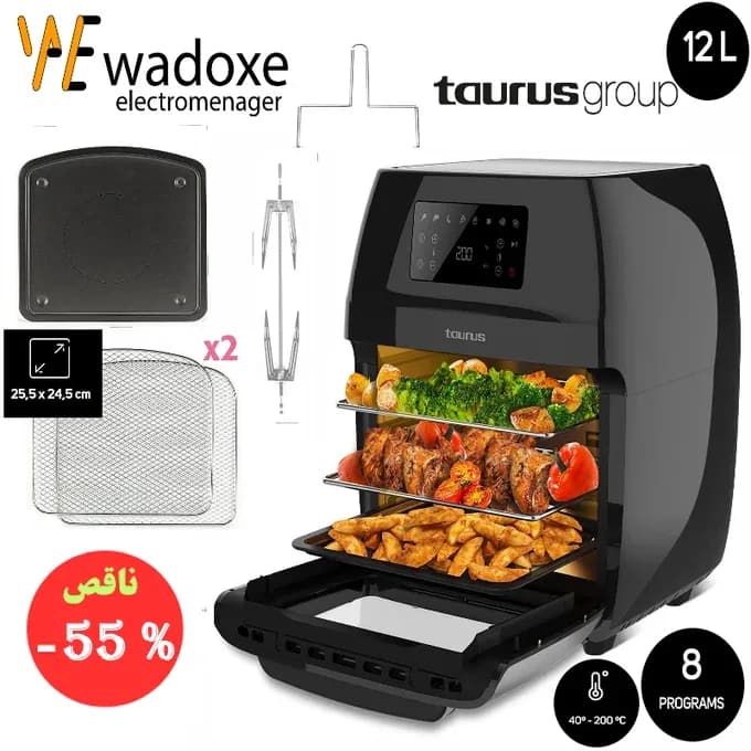 Friteuse à air sans huile 12 L, 8 programmes - TAURUS