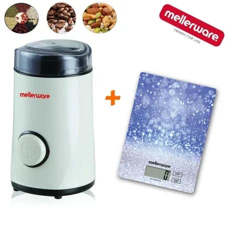 Moulin à café, fruits secs et épices + balance de cuisine - MELLERWARE