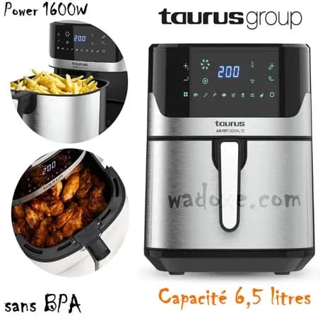 Friteuse à air XXXL sans huile 6,5 L, 8 programmes - garantie 2 ans - TAURUS