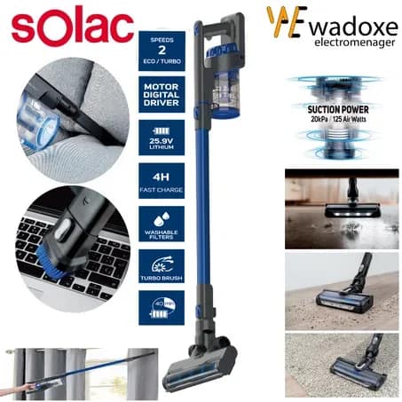 Aspirateur balai sans fil, filtre inox, 80 000 tr/min - SOLAC
